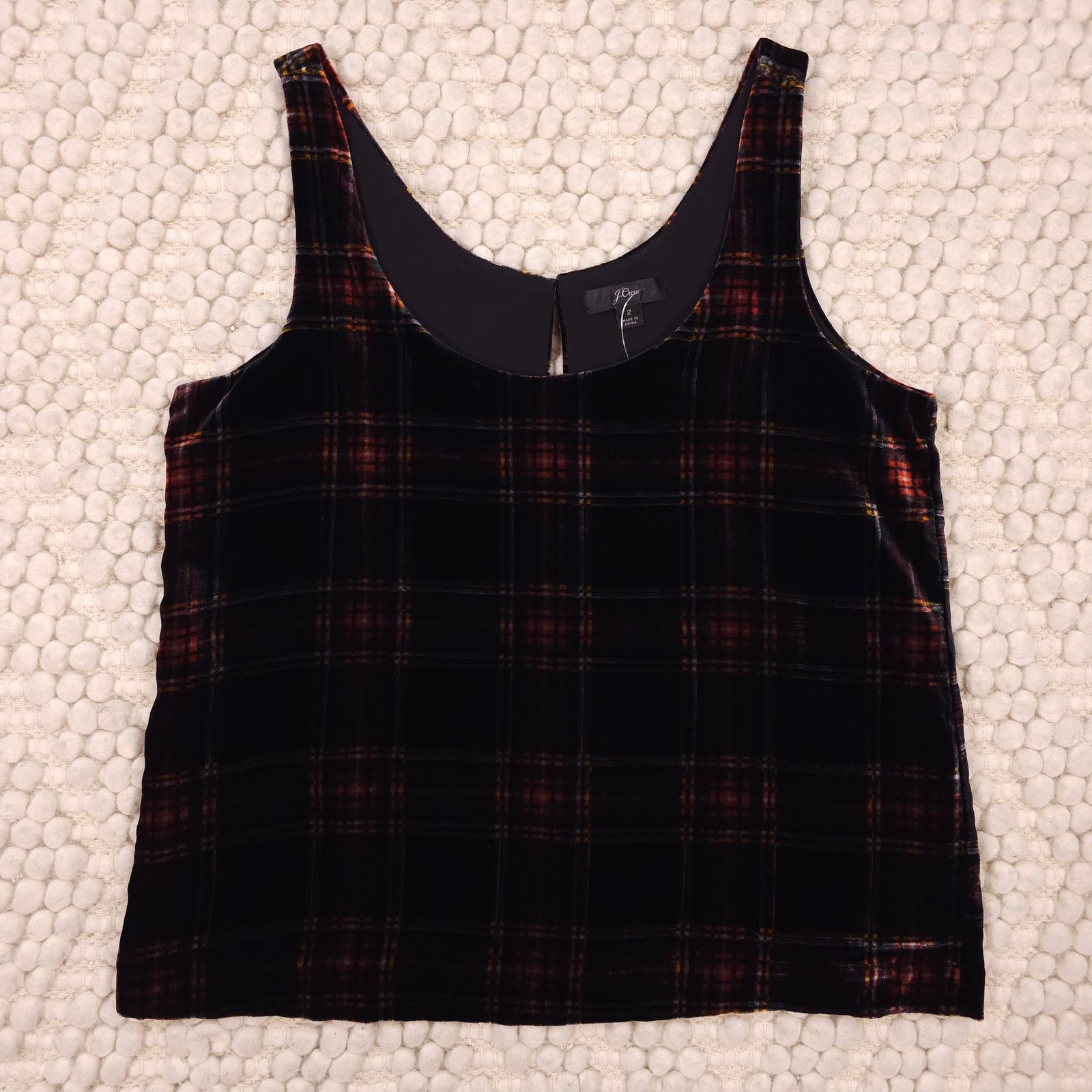 J.Crew NWT J. Crew Stewart Tartan Plaid Velvet Tank Top Sz 2 Size XS / US 0-2 / IT 36-38 - 5 Thumbnail