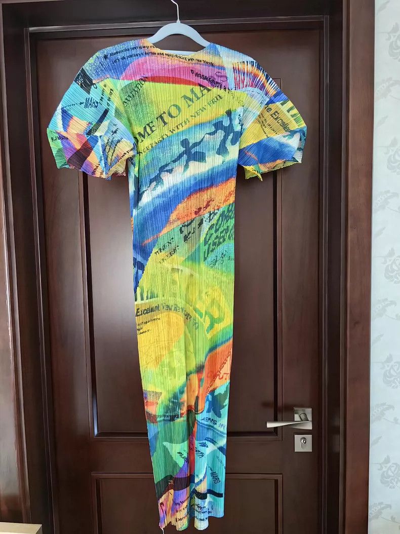 Issey Miyake Issey Miyake size:3 Yellow and blue space traveler dress Size S / US 4 / IT 40 - 3 Thumbnail