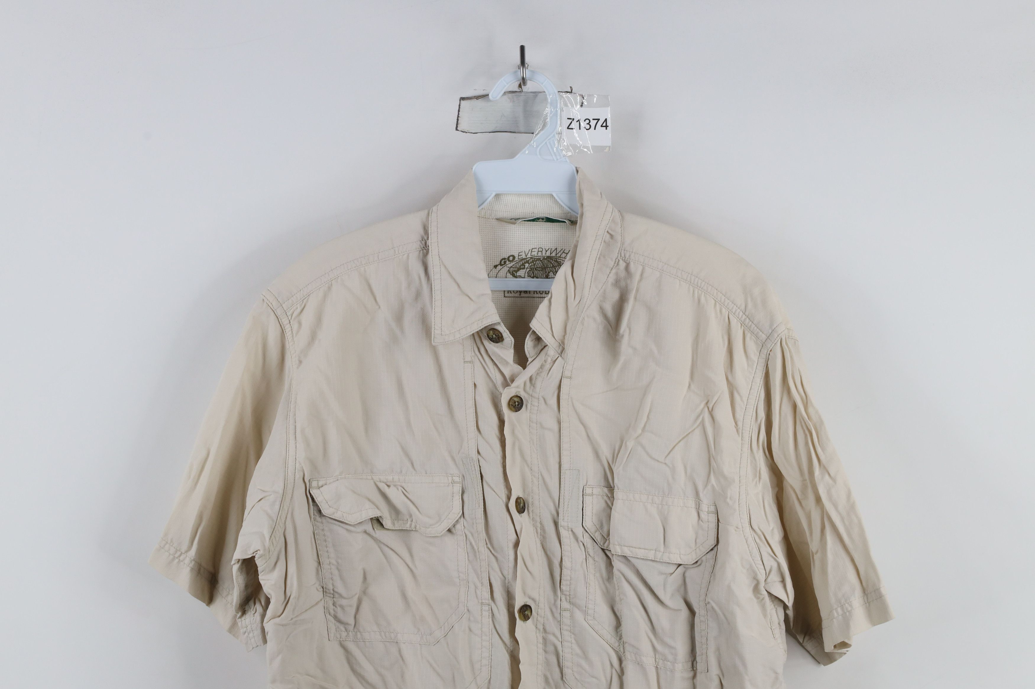 Royal Robbins × Vintage Vintage 90s Royal Robbins Ripstop Short Sleeve Button Shirt Size US S / EU 44-46 / 1 - 2 Thumbnail