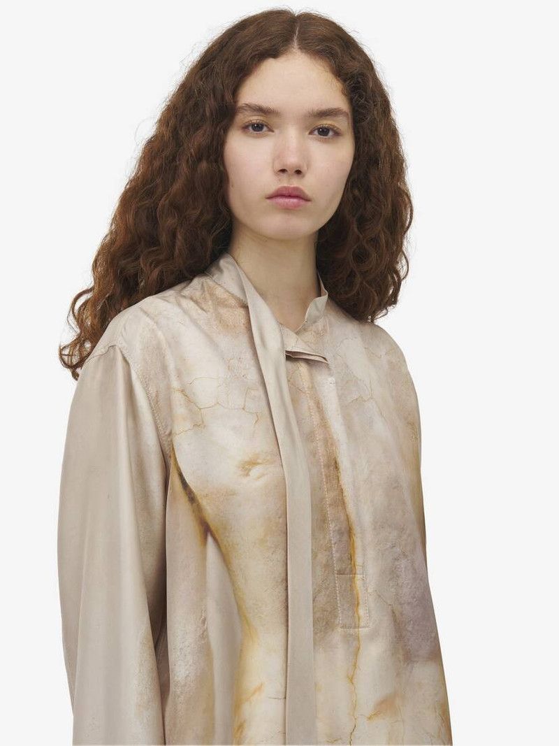 Alexander McQueen o1srvl11e0326 Sculpted Bum Mini Shirt Dress in Multicolor Size S / US 4 / IT 40 - 6 Thumbnail