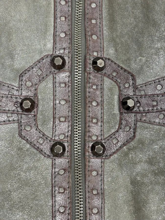 Just Cavalli FW2010 Cavalli Faded Grey Studded Leather Jacket Size M / US 6-8 / IT 42-44 - 8 Thumbnail