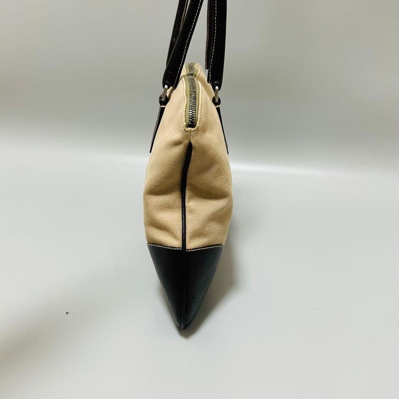 Prada Prada - Beige and Black Canvas Tote Bag Size ONE SIZE - 5 Thumbnail