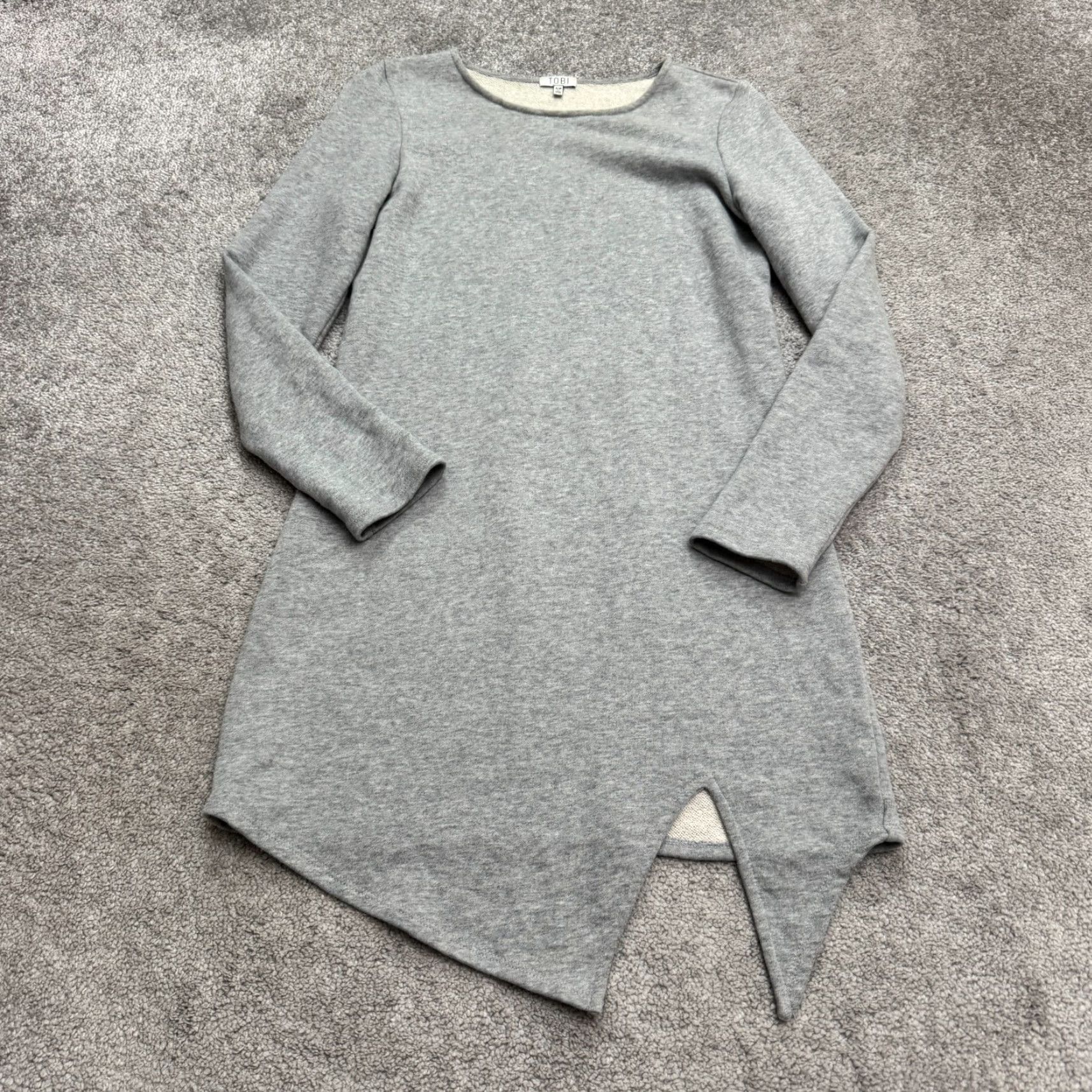 Vintage Tobi Sweater Dress Womens Small Petite Gray Crew Casual Size S / US 4 / IT 40 - 2 Thumbnail