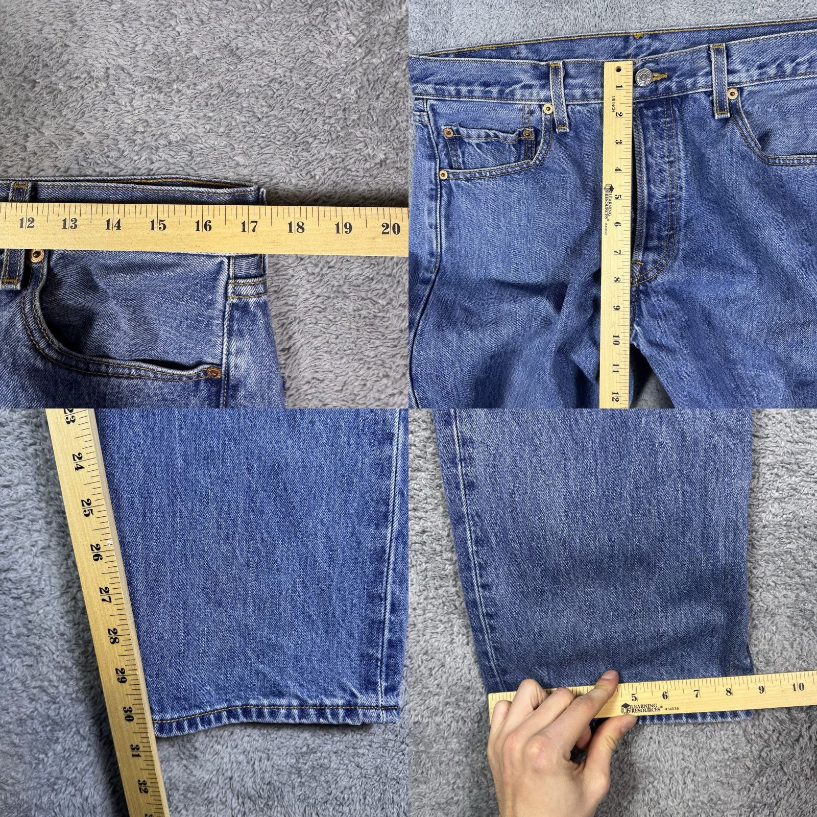 Levi's VINTAGE Levi's 501xx Jeans Mens 36x30 Paper Tag Button Fly 90s Y2K Grunge Jeans Mens Regular 34 Blue Size US 36 / EU 52 - 9 Thumbnail