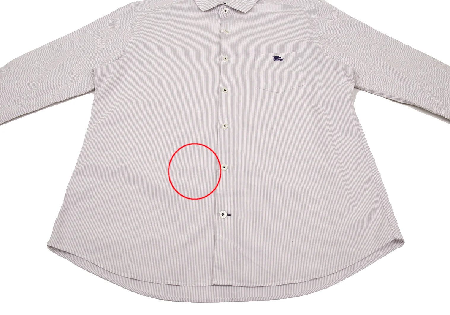 Burberry Cotton Stripe 7/8 Sleeve Shirt in Light Purple Size US S / EU 44-46 / 1 - 11 Thumbnail