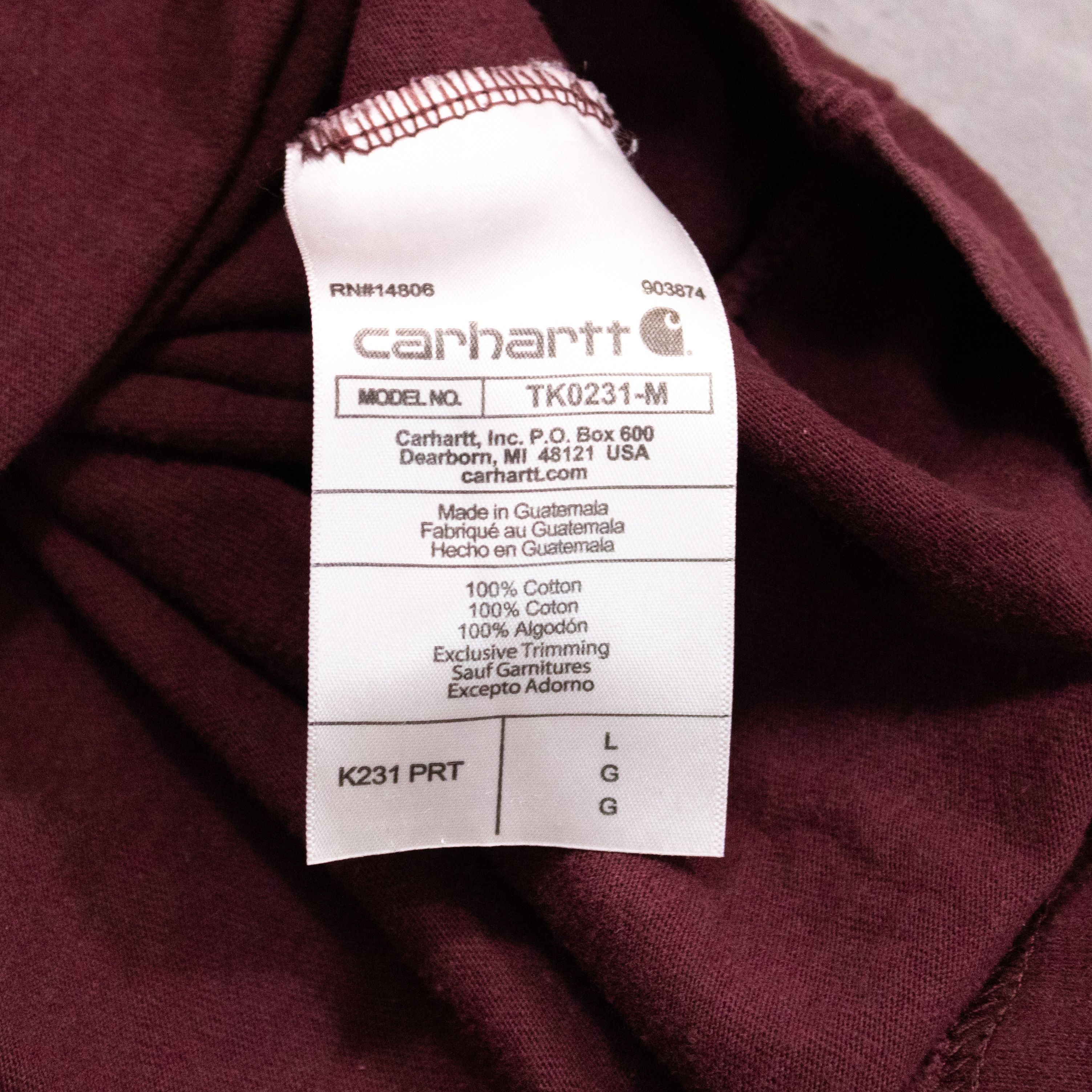 Carhartt Carhartt Loose Fit Burgundy Long Sleeve T-Shirt Size US L / EU 52-54 / 3 - 8 Thumbnail