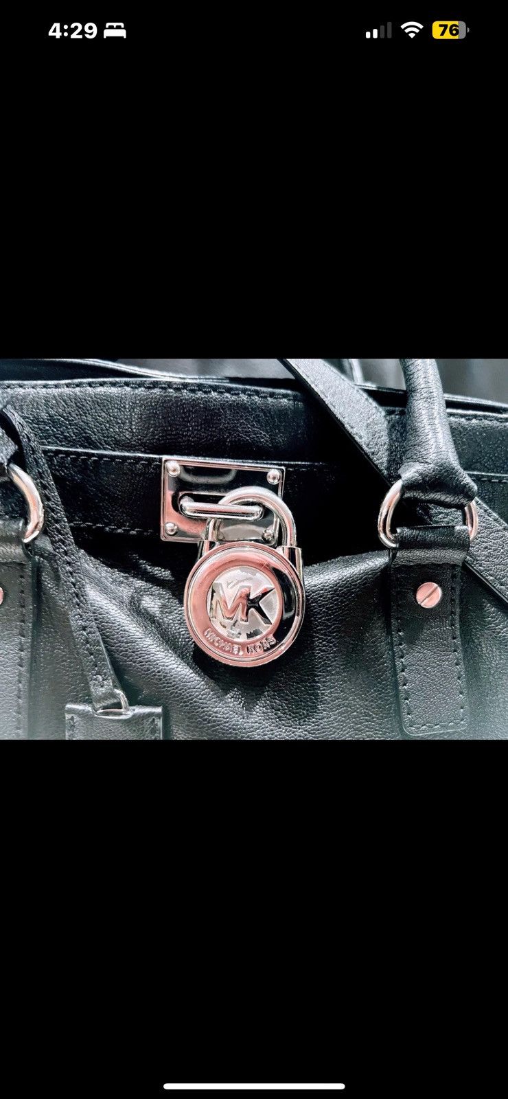 Michael Kors MICHAEL KORS LEATHER HANDBAG SILVER CHAIN/TRIM BEAUTIFUL! Size ONE SIZE - 3 Thumbnail