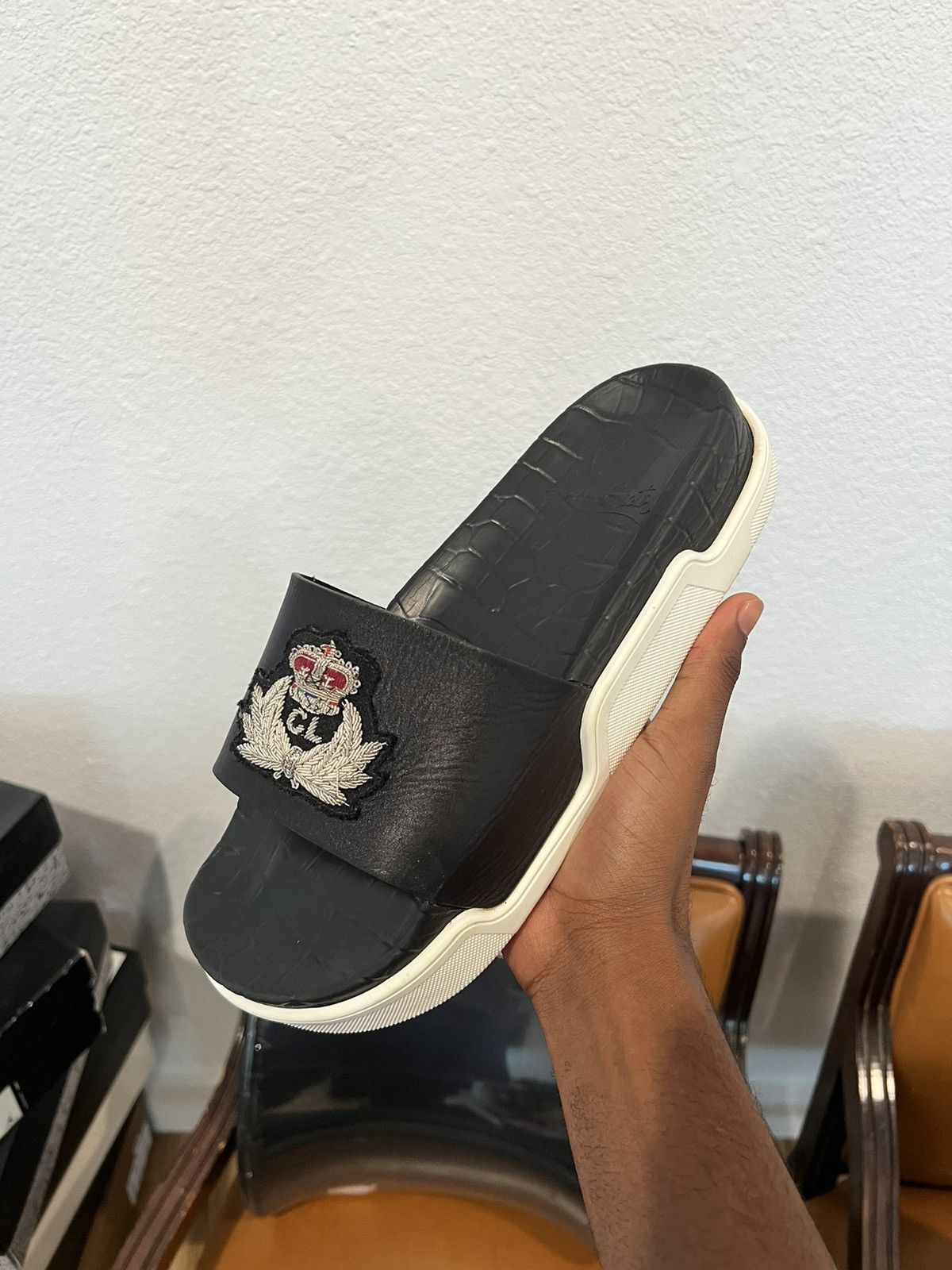 mens louboutin slides