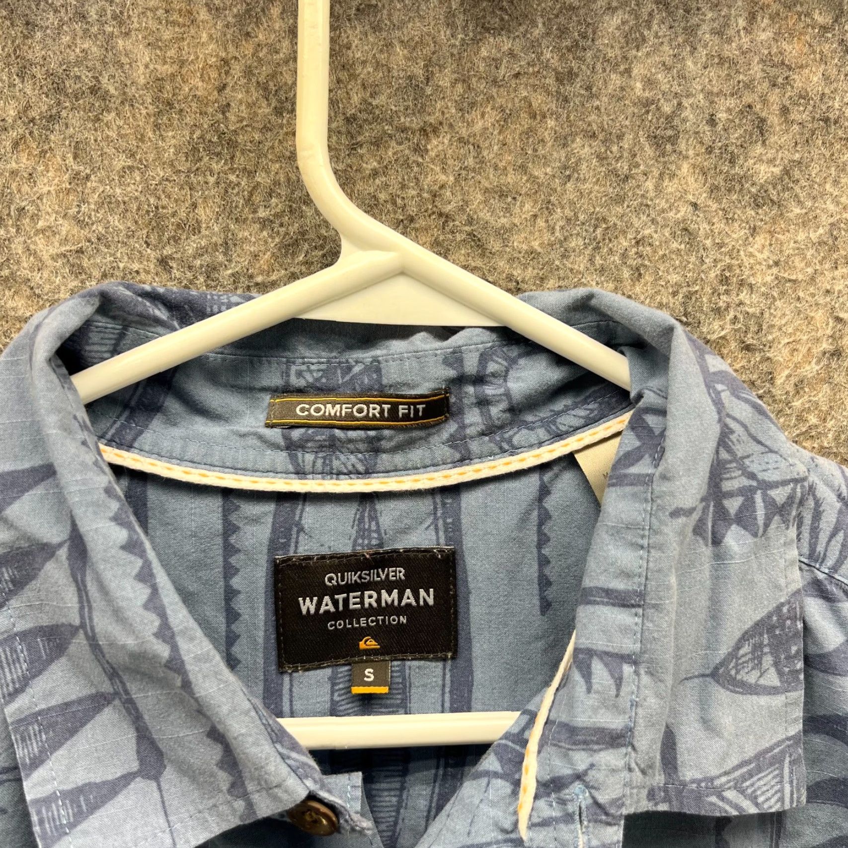 Quiksilver Quiksilver Shirt Men S Blue Floral Button-Down Waterman Small Spring Summer Fall Winter All Seasons Size US S / EU 44-46 / 1 - 7 Thumbnail