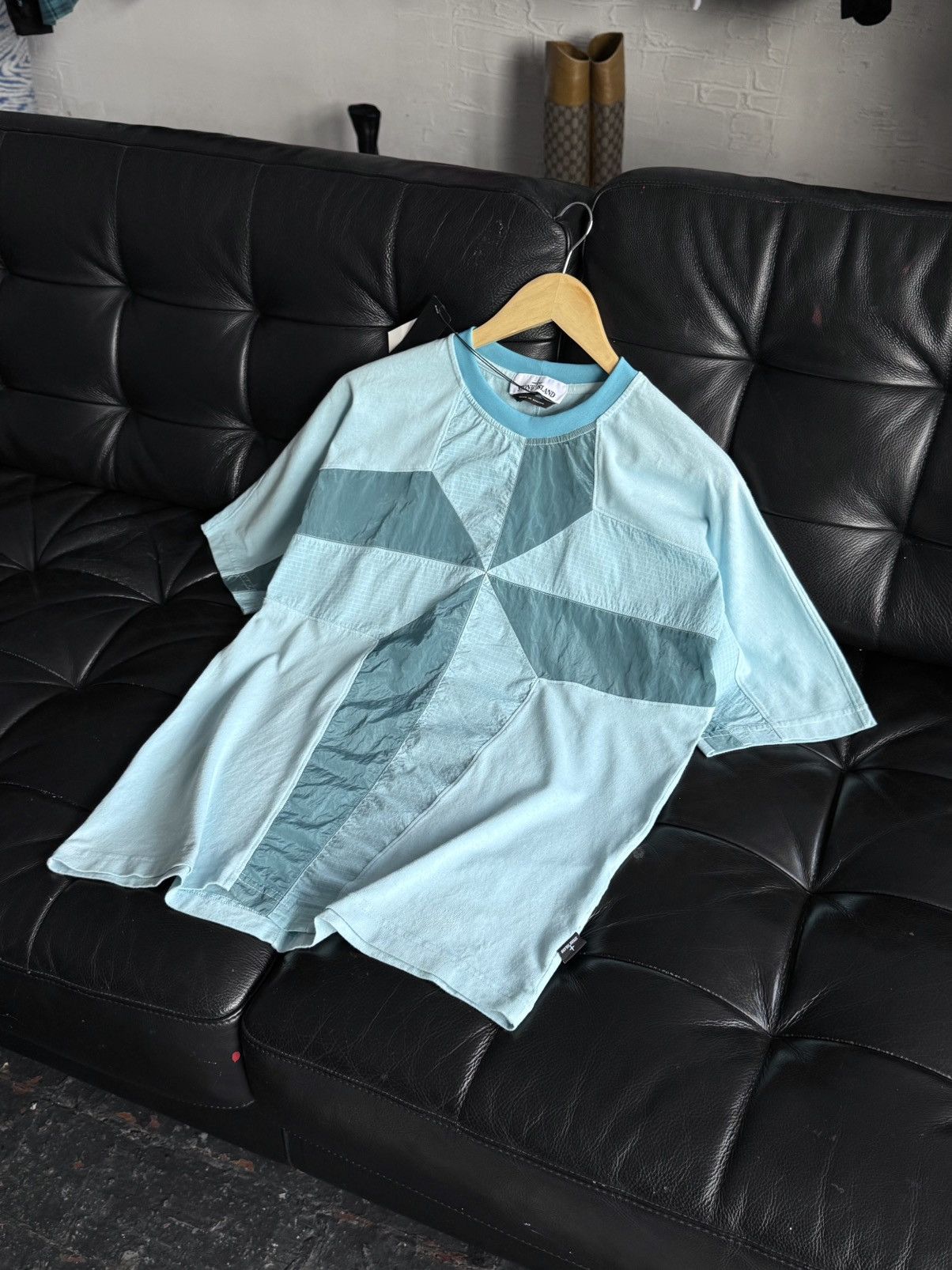 Stone Island Stone Island Nylon Metal Compass Big Logo Aqua Tee Shirt Size US S / EU 44-46 / 1 - 25 Thumbnail