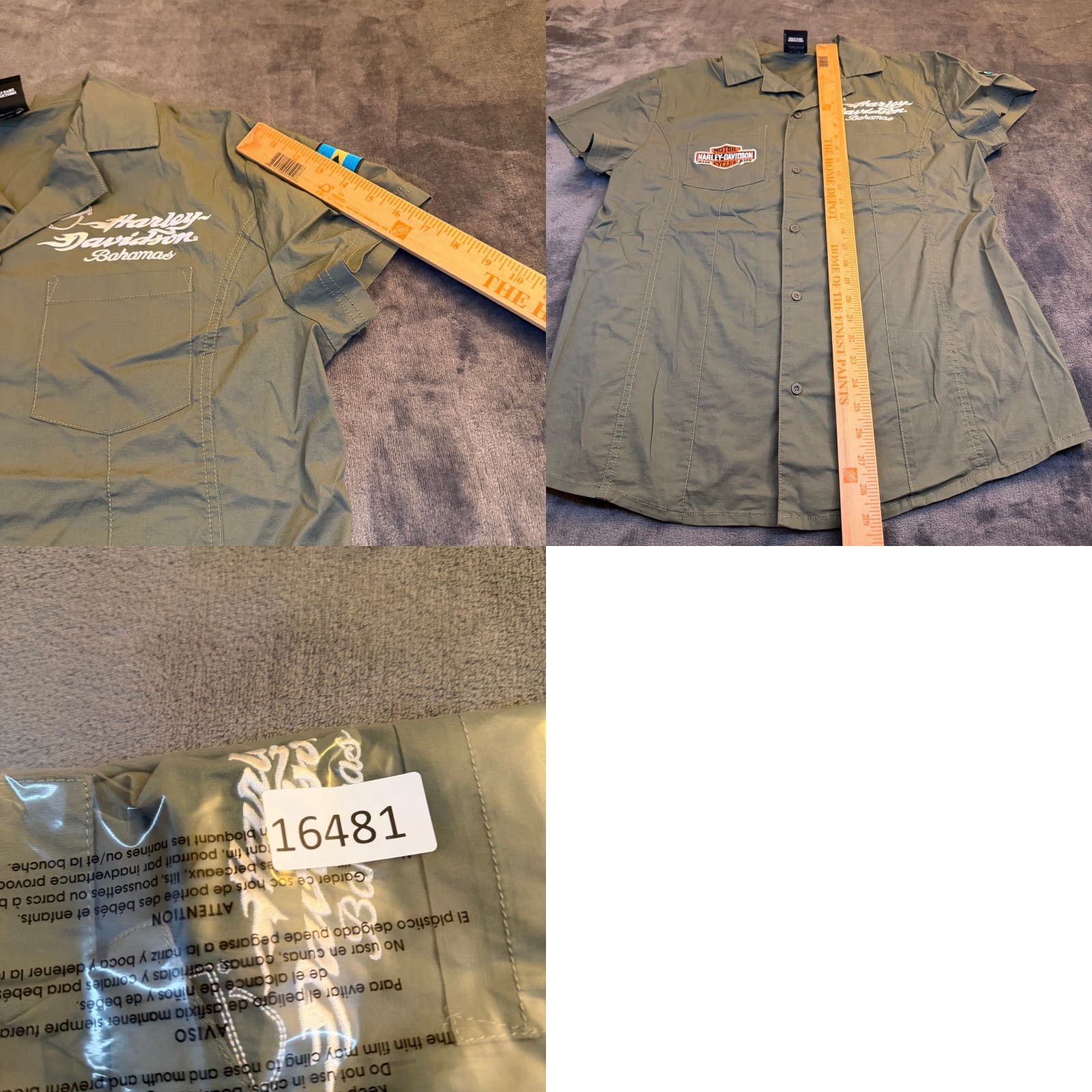 Harley Davidson Harley-Davidson Shirt Womens XL Green Button-Up Short Sleeve Embroidered Pocket Casual Workwear Bahamas 90s Theme Motorcycle? Size XL / US 12-14 / IT 48-50 - 8 Thumbnail