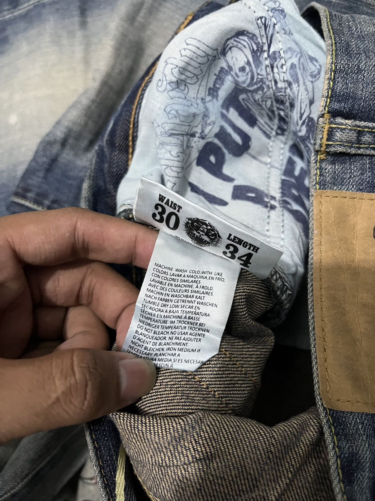 Ed Hardy 💀Y2k Ed Hardy by Christian Audigier Jeans💀 Size US 30 / EU 46 - 13 Thumbnail