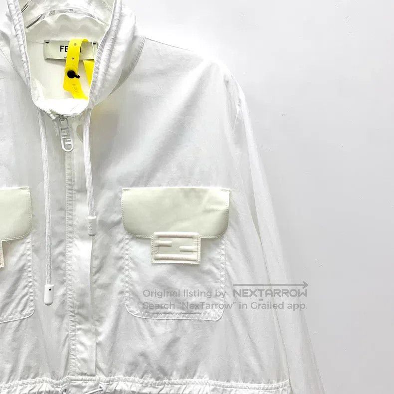 Fendi Fendi White Pocket Logo Relief Cotton Drawstring Waist Lon Size XS / US 0-2 / IT 36-38 - 3 Thumbnail
