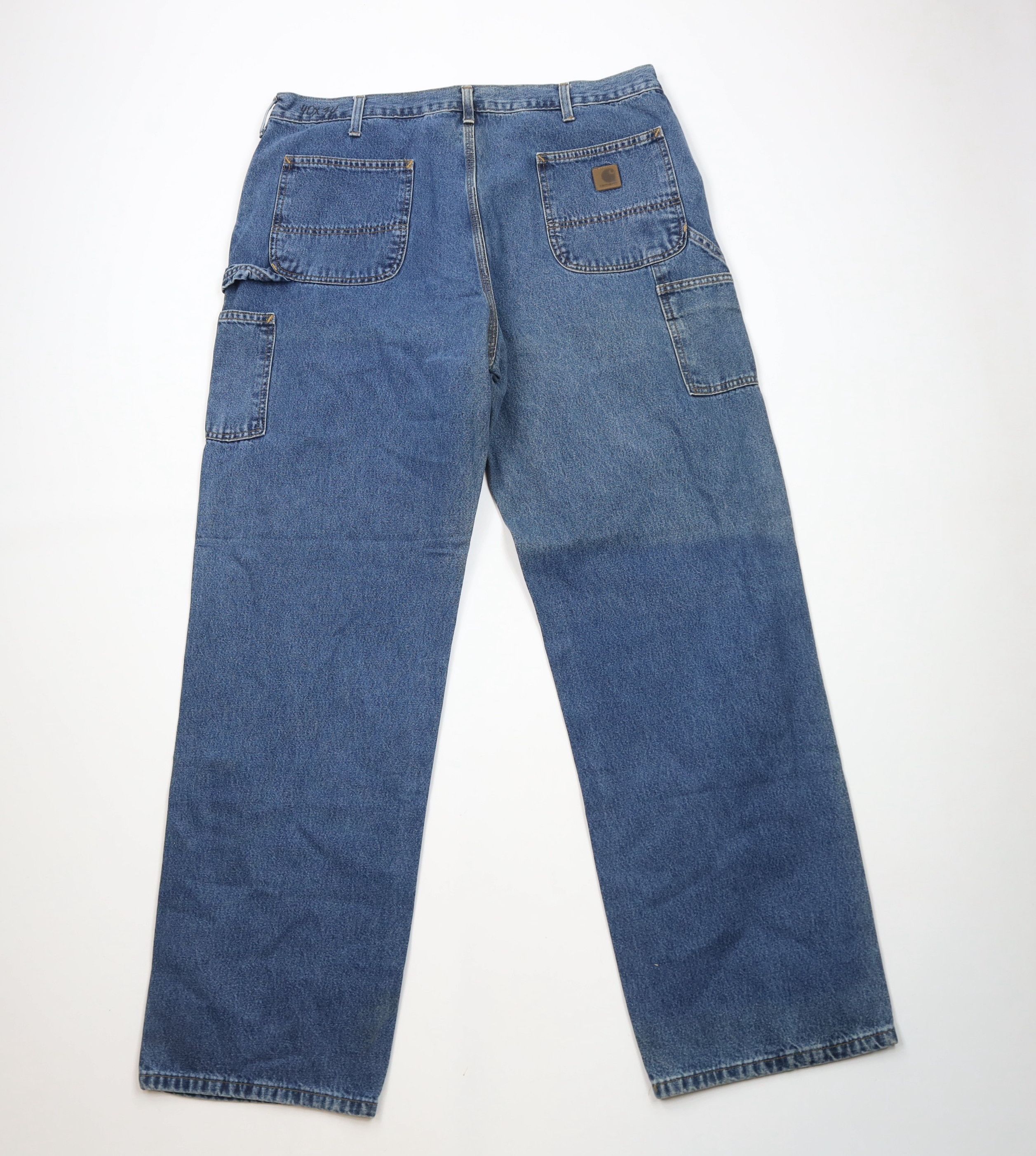 Carhartt × Vintage Vintage Carhartt Spell Wide Leg Dungaree Denim Jeans Blue Size US 40 / EU 56 - 7 Thumbnail