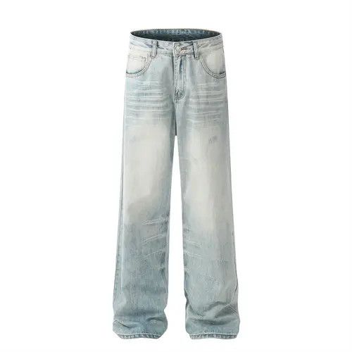 Japanese Brand VIBE Men's trendy high street washed loose distressed jeans Size US 32 / EU 48 - 1 Thumbnail