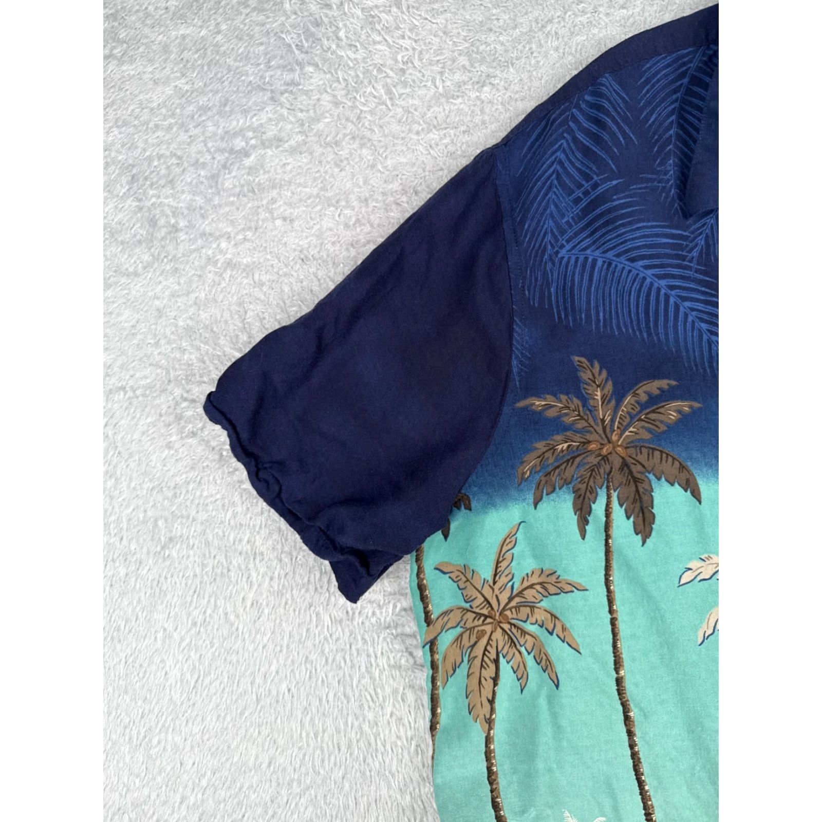 Croft & Barrow Croft & Barrow Shirt Men 2XL Blue Palm Cocktails Button Up Rayon Hawaiian Size US XXL / EU 58 / 5 - 3 Thumbnail