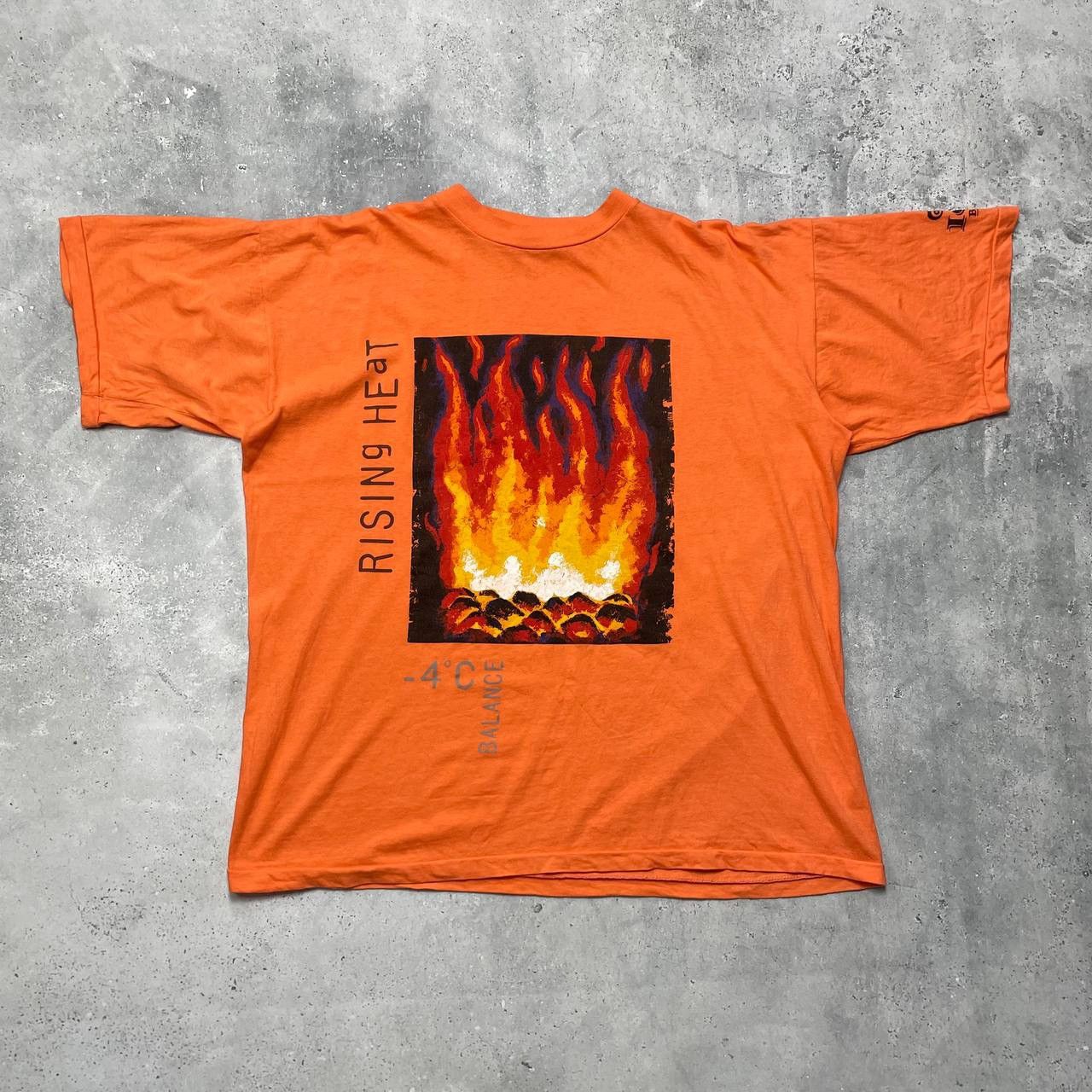 Vintage Vintage 90s Rising Heat Art T Shirt Orange Size XL Size US XL / EU 56 / 4 - 1 Thumbnail
