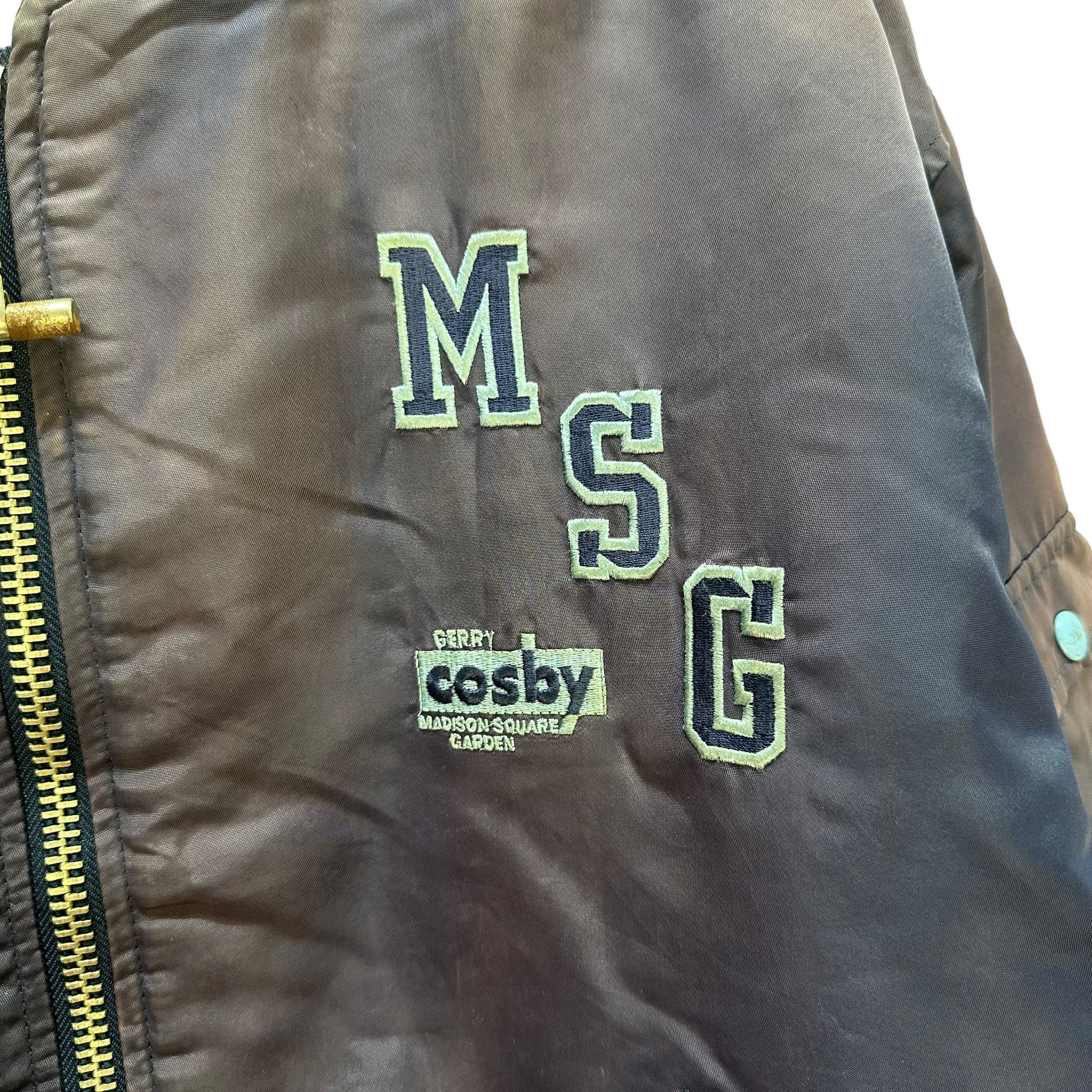 Vintage 80's COSBY MSG BIG LOGO SUN FADED BOMBER JACKET #8745-024 Size US L / EU 52-54 / 3 - 6 Thumbnail