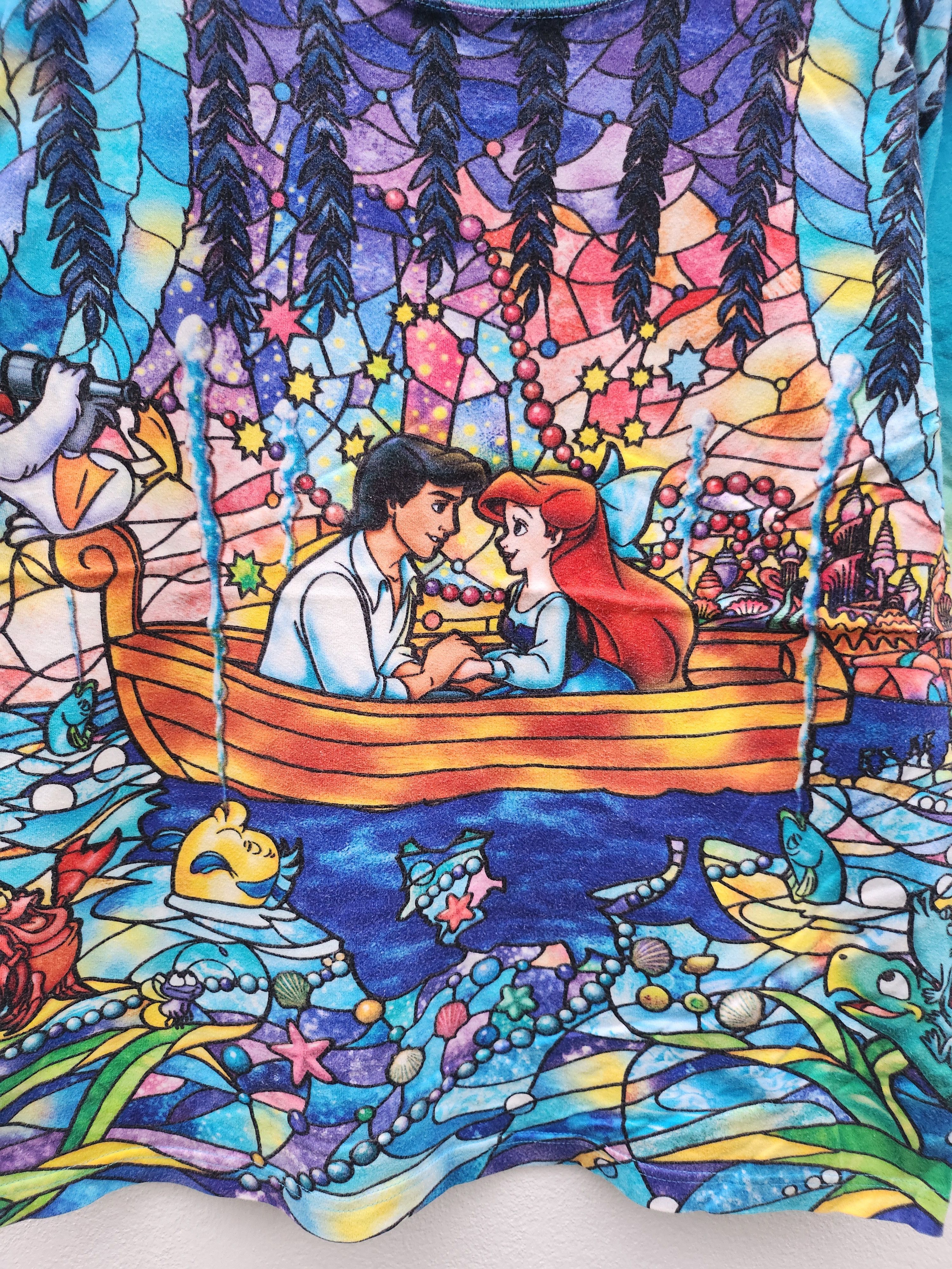 Anime × Cartoon Network × Japanese Brand 💥Vtg Mermaid in Love Cartoon Full Print Disney Size M / US 6-8 / IT 42-44 - 3 Thumbnail