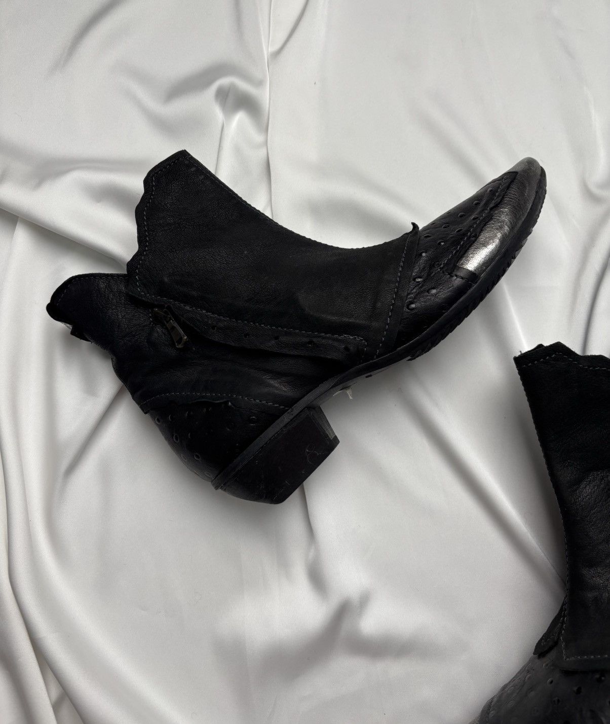 Other Black leather double zip boots like as98 Size US 9 / IT 39 - 4 Thumbnail