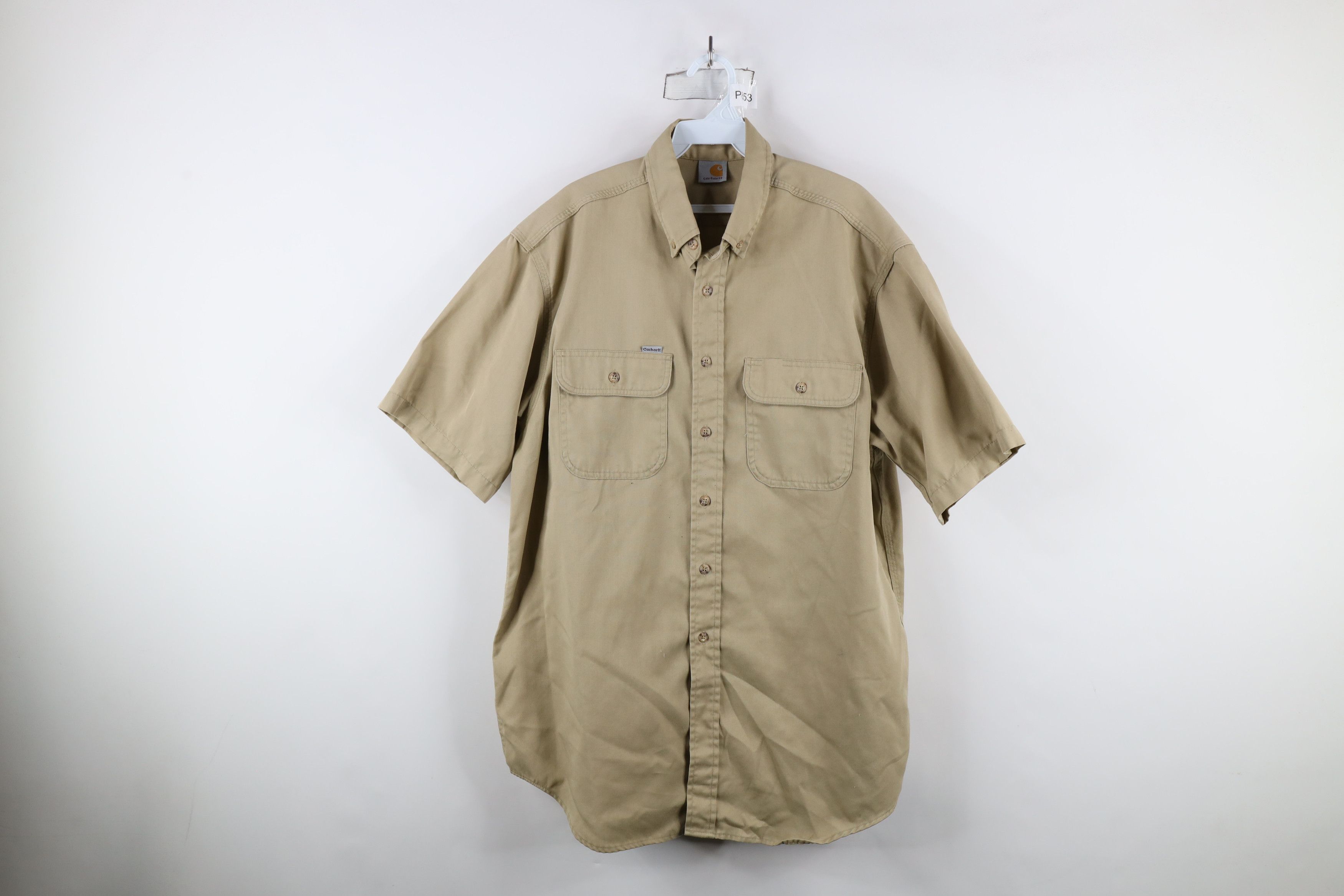 Carhartt × Vintage Vintage 90s Carhartt Out Workwear Mechanic Button Shirt Size US XXL / EU 58 / 5 - 1 Thumbnail