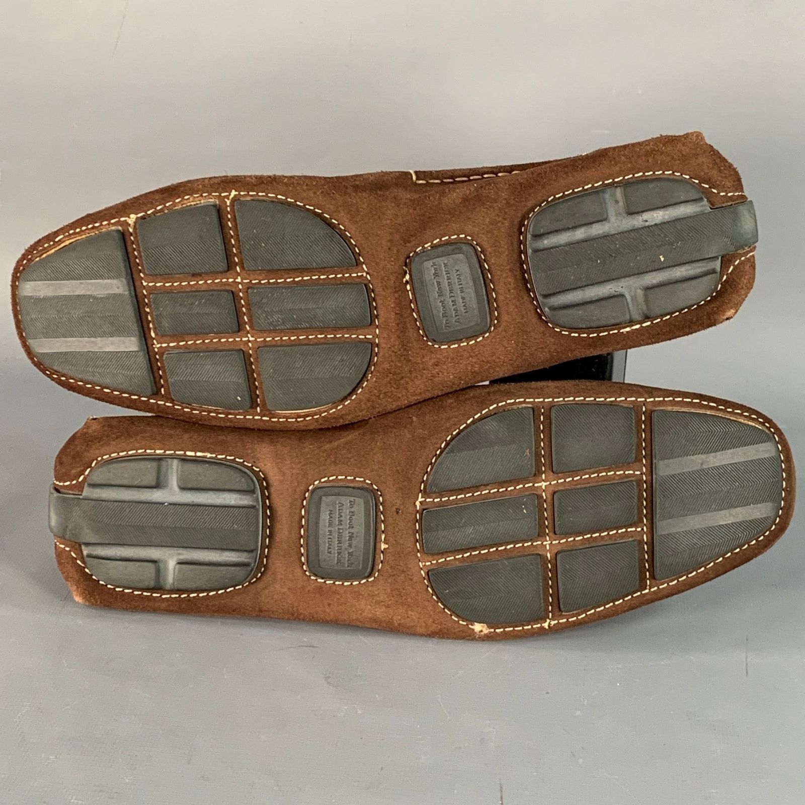 To Boot New York 10.5 Brown Silver Suede Horsebit Slip On Drivers Loafers Size US 10.5 / EU 43-44 - 6 Thumbnail