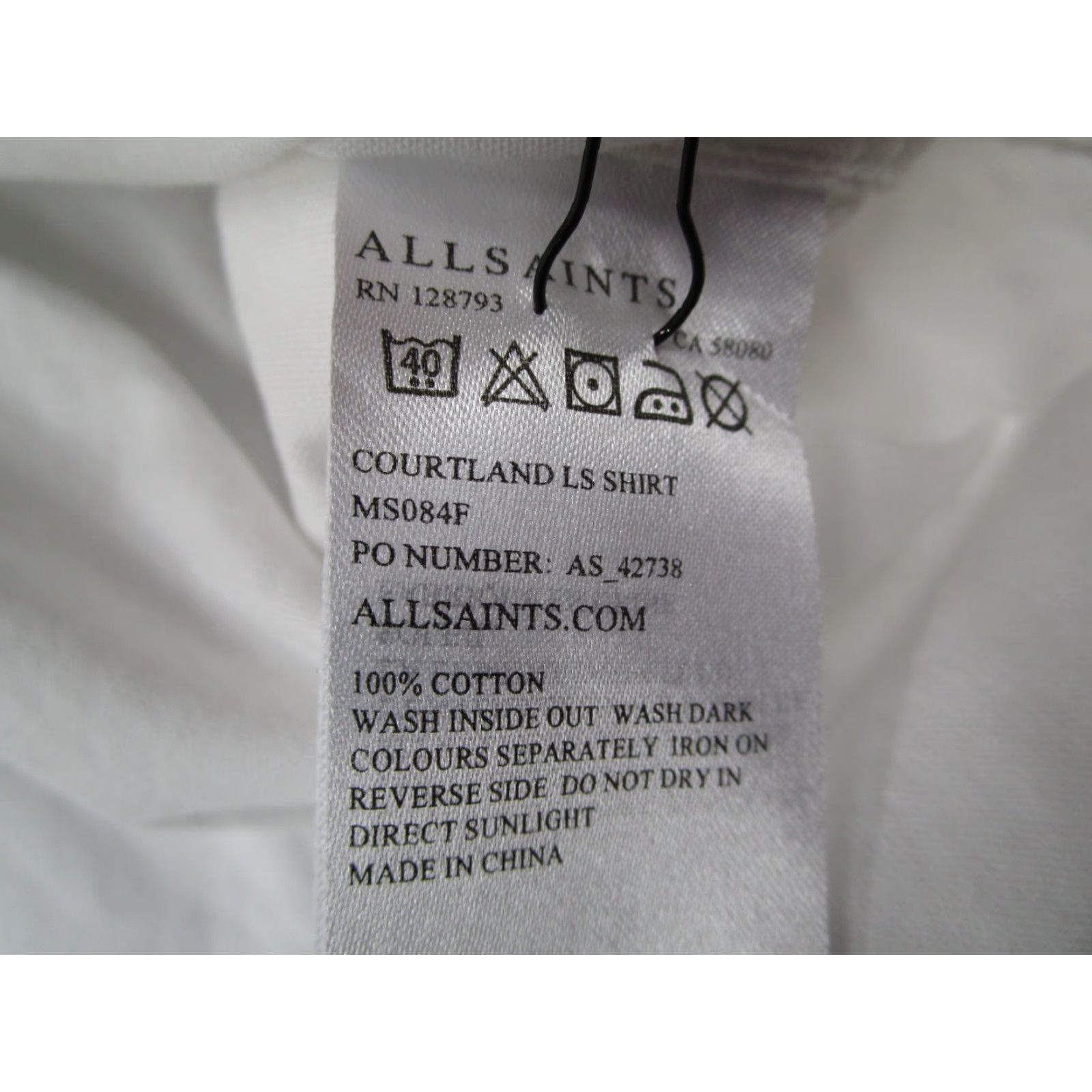 Allsaints ALLSAINTS Button-Up Shirt Mens 2XL White Long Sleeve Casual Workwear Cotton Size US XXL / EU 58 / 5 - 4 Thumbnail