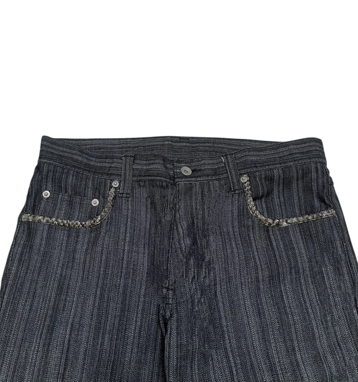 Japanese Brand Rare Design Vintage Brand Takaiq Flared Hickory Pants 1990s Size US 35 - 3 Thumbnail