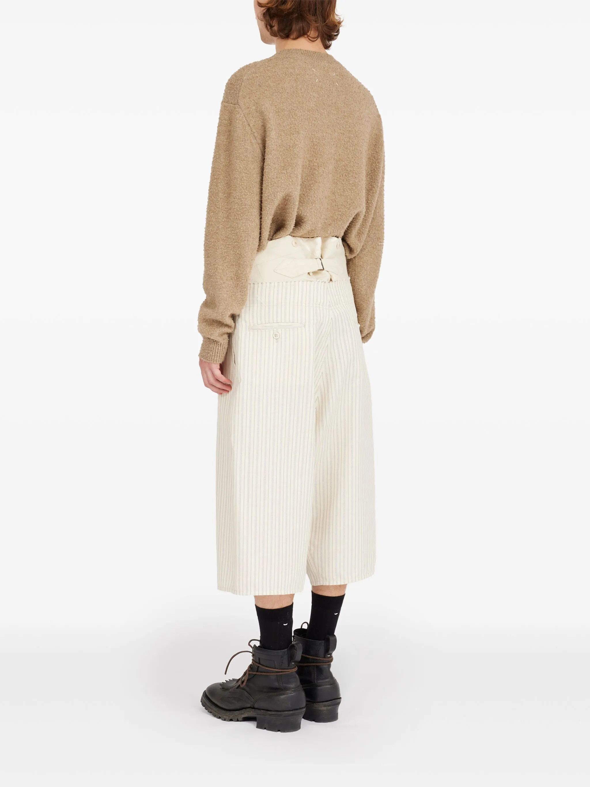 Maison Margiela o1w1db10226 Striped Short in Beige Size US 30 / EU 46 - 4 Thumbnail