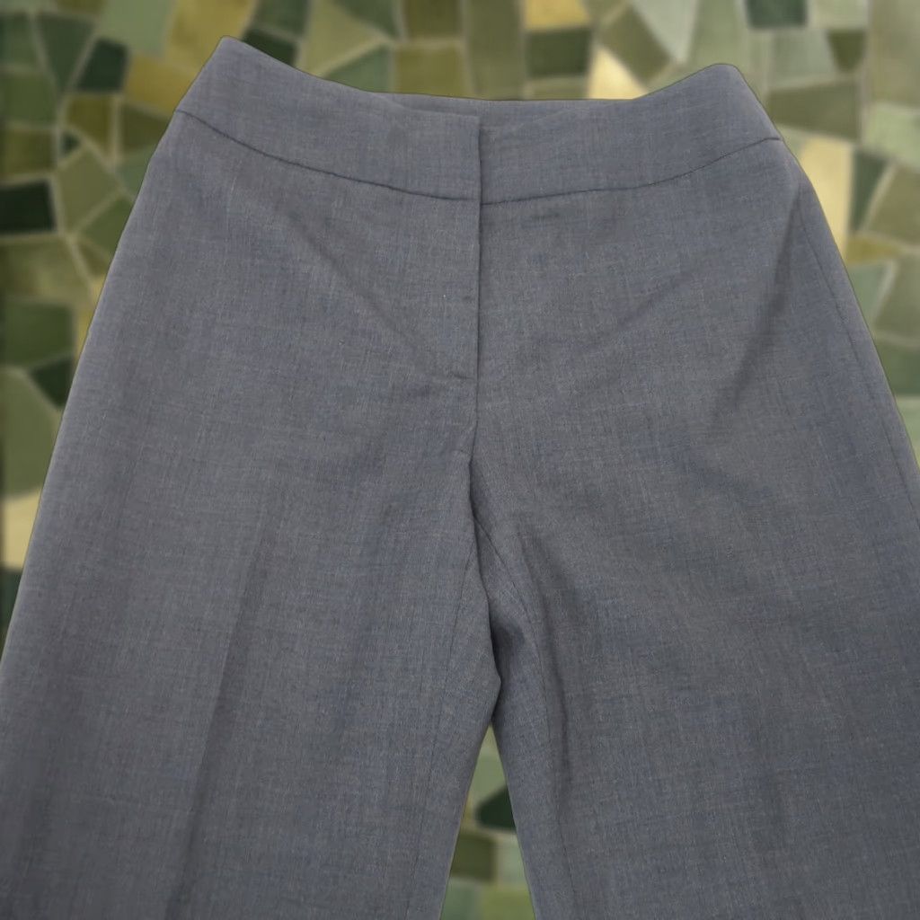 Ann Taylor VINTAGE Ann Taylor Charcoal Grey Wool Gabardine Wide Leg Pants 4 Women Wide-Leg Dress Pants 31 in Inseam 90s Fall/Winter/Spring Womens Size 27" / US 4 / IT 40 - 1 Thumbnail