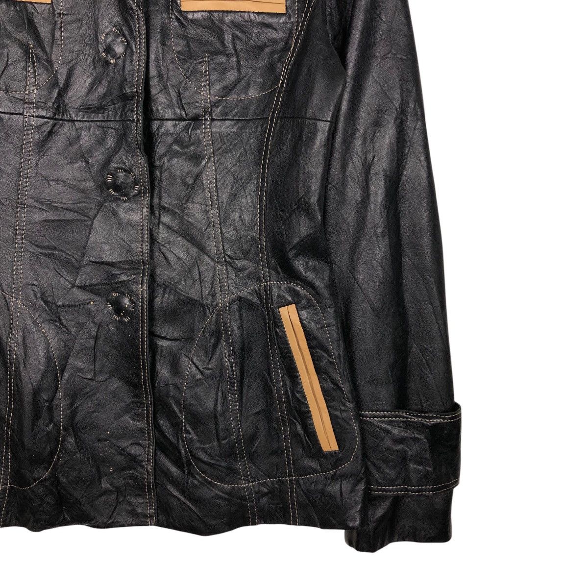 Japanese Brand 📌Vintage Biker Leather Jacket Doney Casa Issey Miyake Size US M / EU 48-50 / 2 - 6 Thumbnail