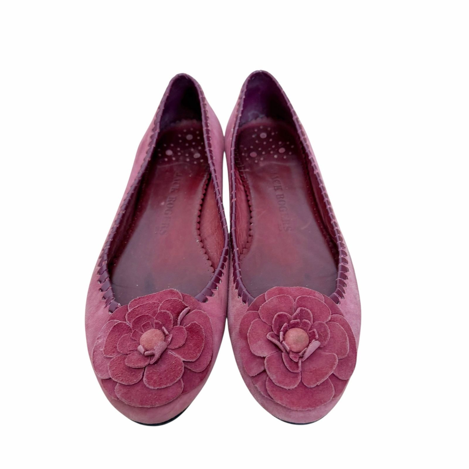 Jack Rogers Jack Rogers Pink Suede Flower Flats Sz 9.5 Size US 9.5 / IT 39.5 - 3 Thumbnail