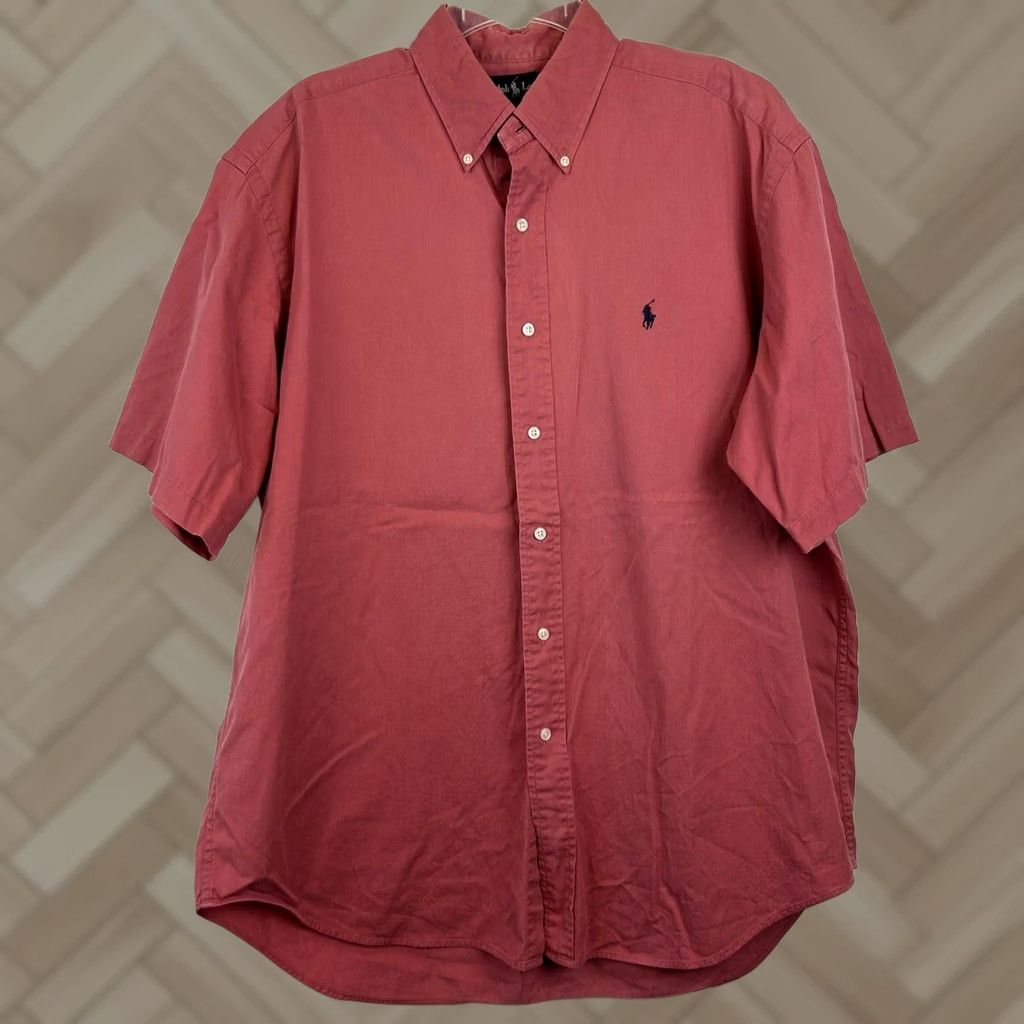 Ralph Lauren Ralph Lauren Shirt Mens L Blaire Button Up Oxford Hort Sleeve Salmon Pony Read Size US L / EU 52-54 / 3 - 1 Thumbnail