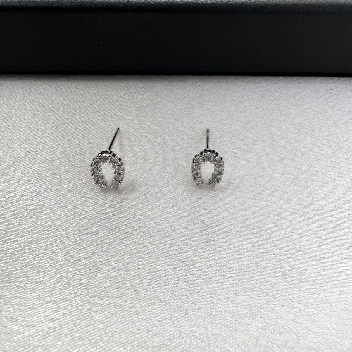 Designer CZ Tiny Horseshoe Stud Earrings for Women Size ONE SIZE - 1 Thumbnail