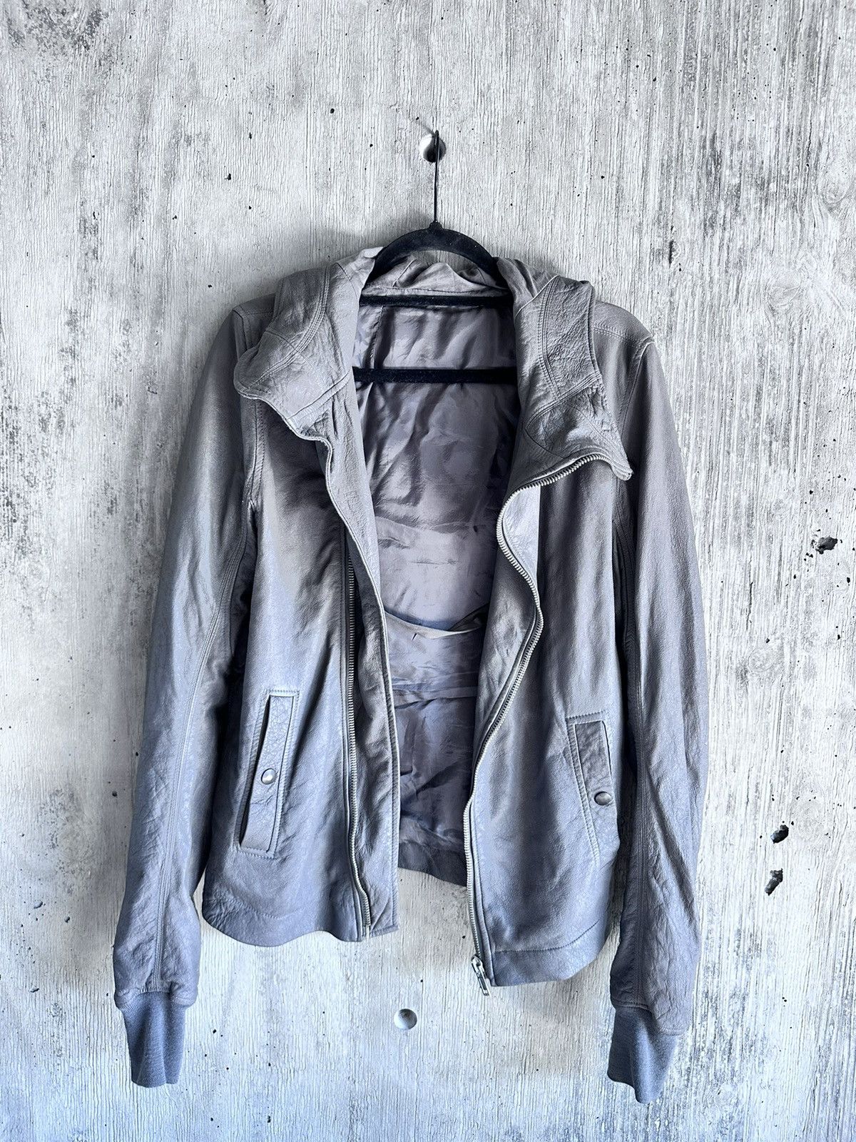 Rick Owens RICK OWENS SCUBA BULLET DUST LEATHER JACKET Size US M / EU 48-50 / 2 - 5 Thumbnail