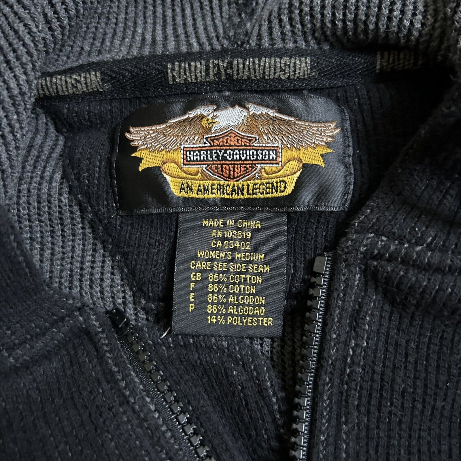 Harley Davidson Vintage Women’s Harley Davidson Zippered Jacket/Hoodie Size M / US 6-8 / IT 42-44 - 6 Thumbnail
