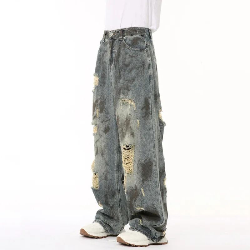 Japanese Brand × Vintage Hole Denim Ripped Jeans Size US 33 - 5 Thumbnail