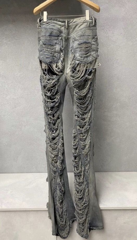 Rick Owens Rick Owens 23FW Show Style Corrupt and Damaged Trumpet Jean Size US 32 / EU 48 - 2 Thumbnail