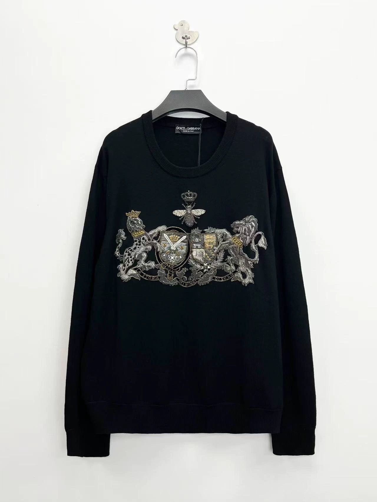 Dolce & Gabbana Dolce&Gabbana Black Embellished Crown Sweater Size US XXL / EU 58 / 5 - 1 Thumbnail