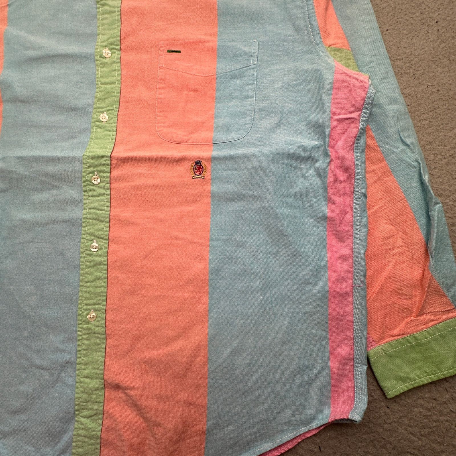 Tommy Hilfiger VTG Tommy Hilfiger Colorblock Long Sleeve Button Shirt XL Size US XL / EU 56 / 4 - 9 Thumbnail