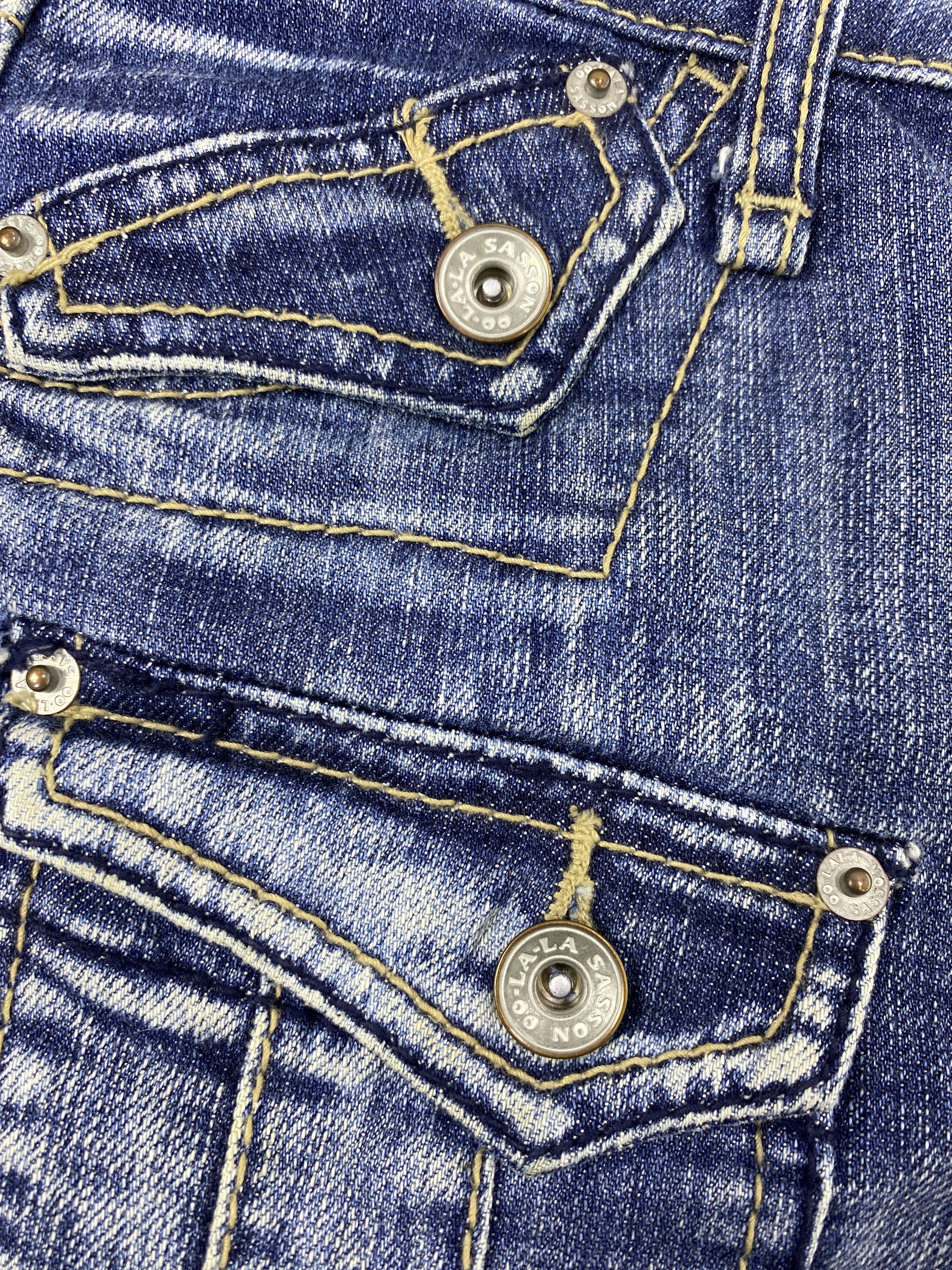 Japanese Brand OO La - La Sasson Blue Wash Flare Jeans - J998 Size 27" / US 4 / IT 40 - 10 Thumbnail
