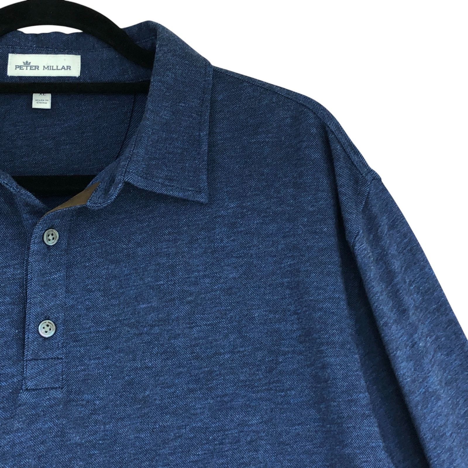 Peter Millar Peter Millar Size XL Polo Long Sleeve Suede Placket *ALTERED Size US XL / EU 56 / 4 - 7 Thumbnail