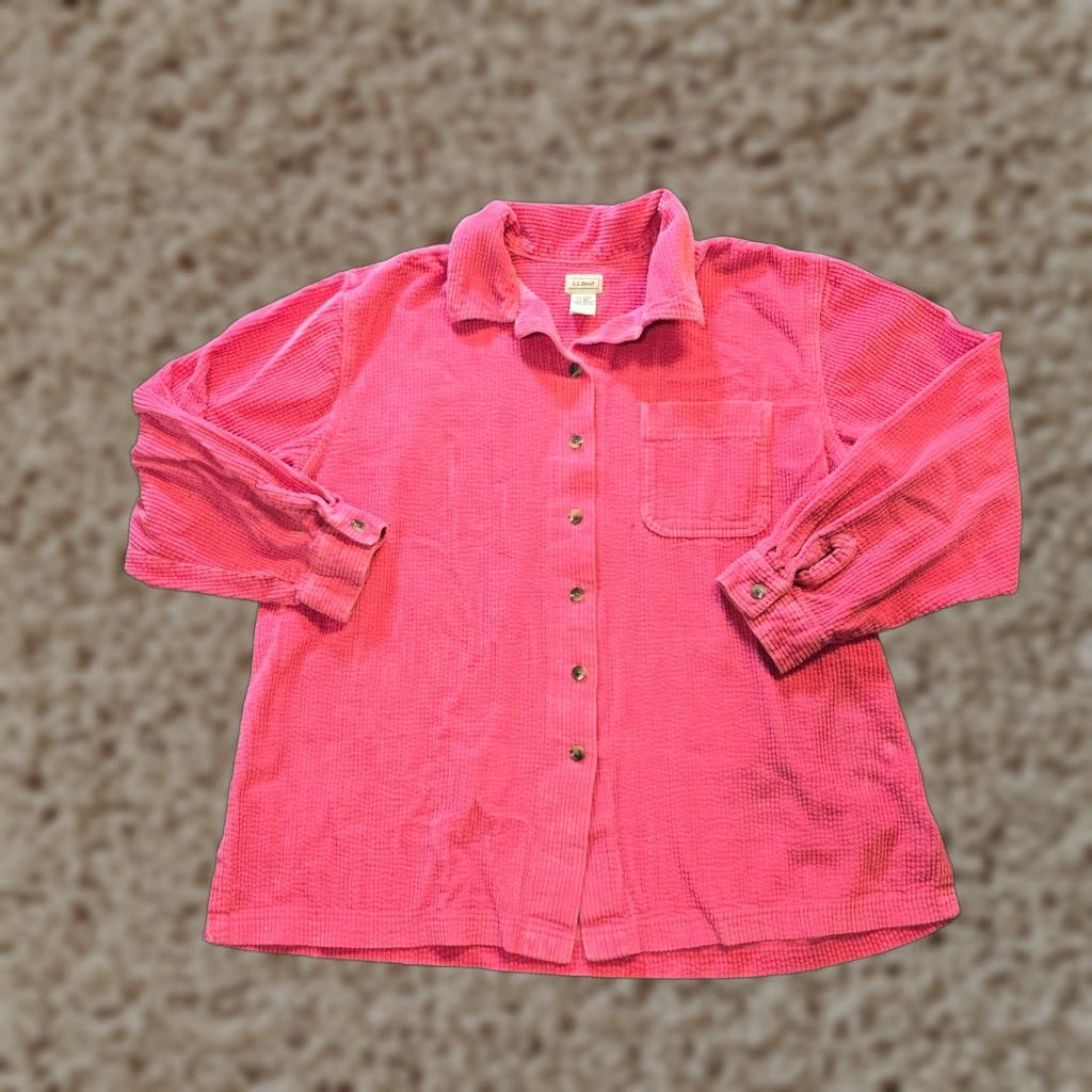 Vintage VINTAGE LL Bean Jacket Womens XL Pink Wide Wale Corduroy Shirt Shacket Casual Outdoors Size XL / US 12-14 / IT 48-50 - 1 Thumbnail