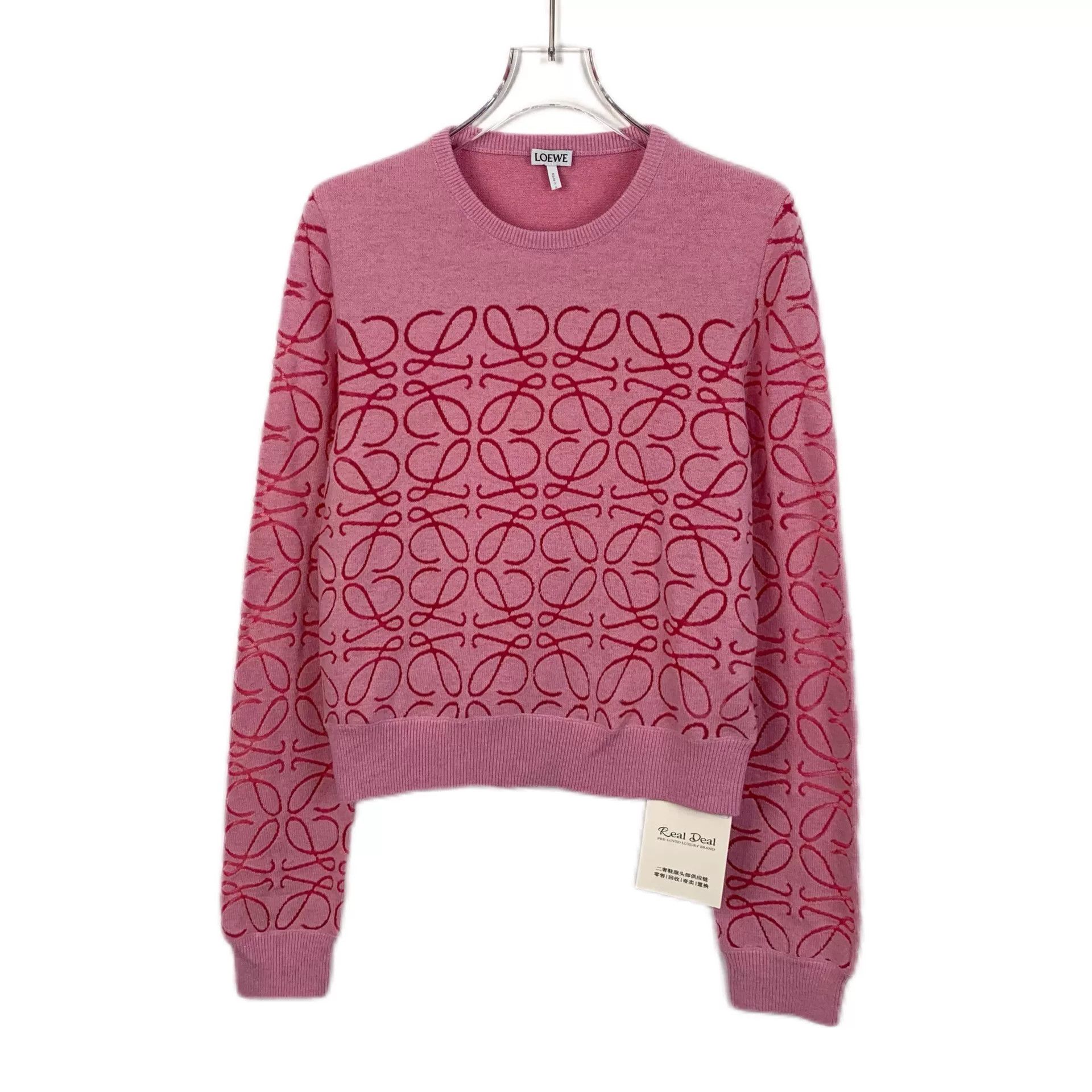 Loewe Loewe Pink Logo Wool Knit Sweater Size US L / EU 52-54 / 3 - 1 Thumbnail