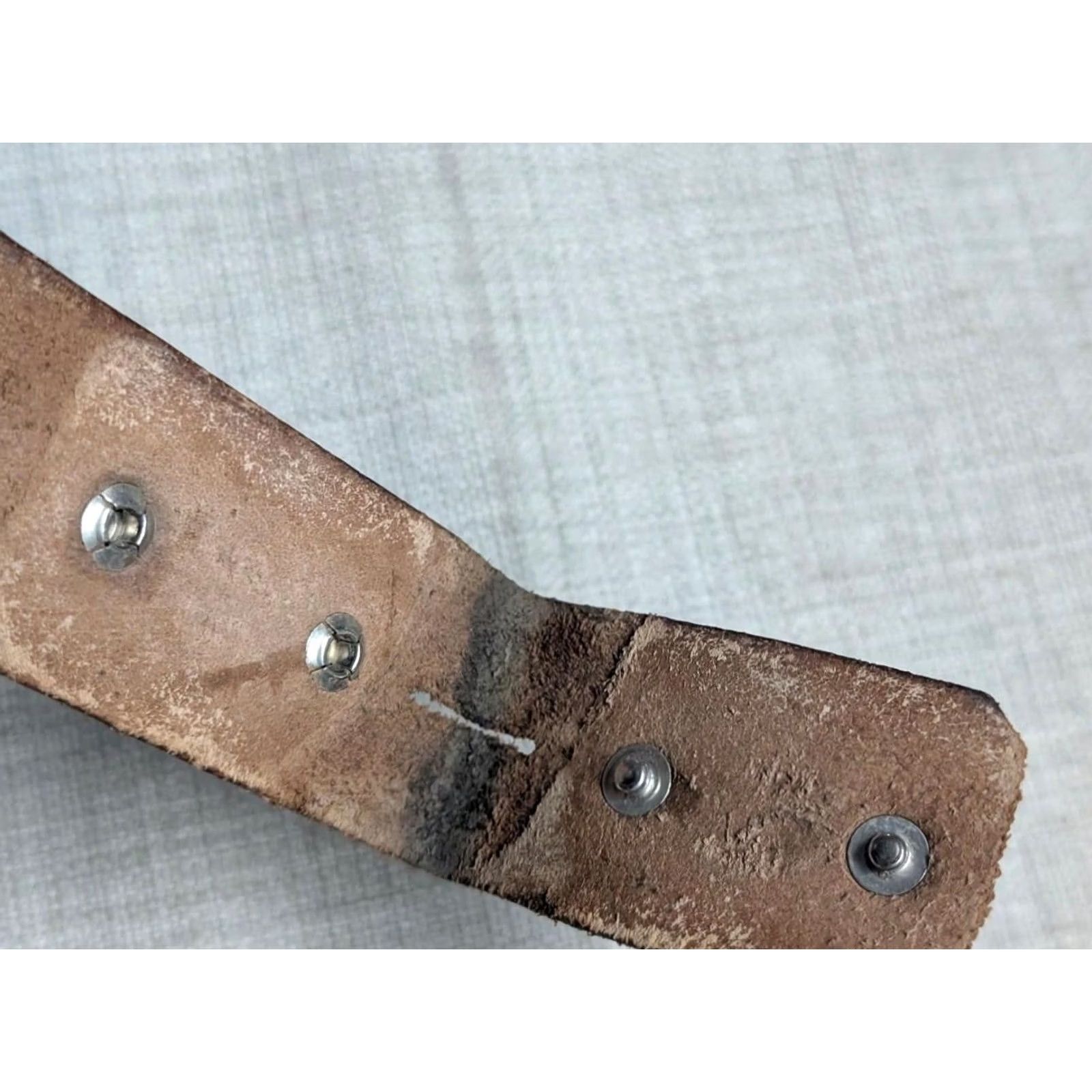 Vintage VINTAGE handcrafted western belt 34 brown leather cowhide full grain weave belt Mens Size 34 - 6 Thumbnail