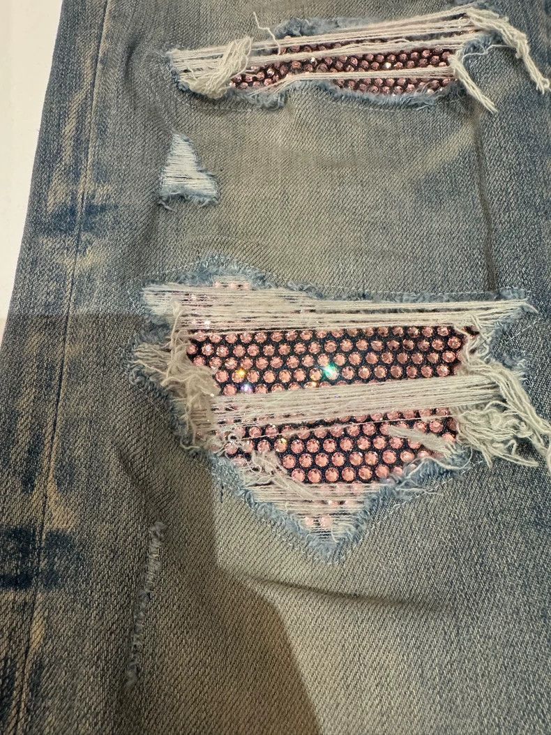 Amiri Amiri Pink Diamond Denim Pants Size 31-2505 Size US 31 - 4 Thumbnail