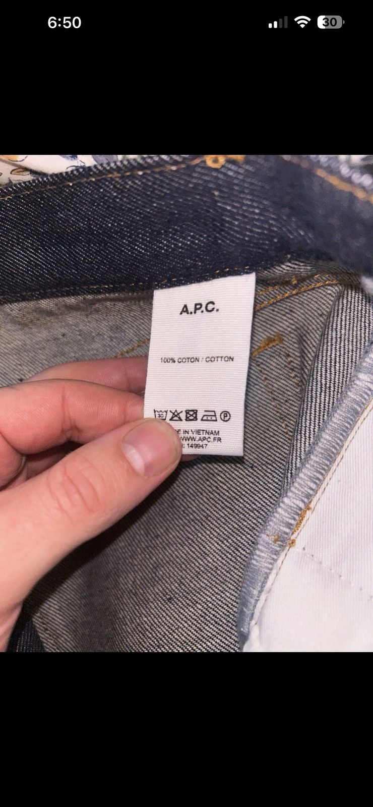 A.P.C. APC Men's Standard Size 33 Dark Wash Jeans Size US 33 - 6 Thumbnail