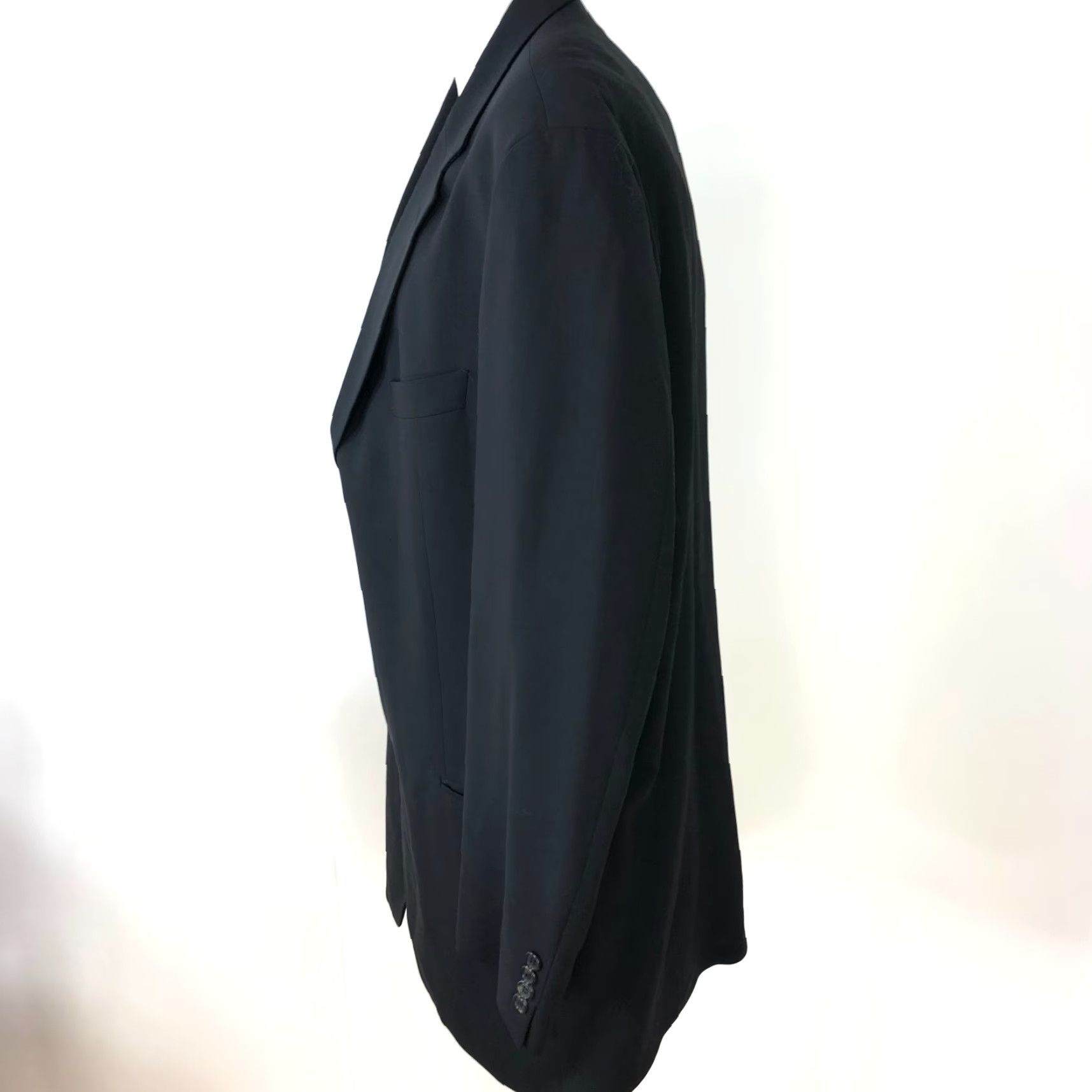 Hugo Boss VINTAGE Hugo Boss Blazer Jacket Mens 48L Black Wool 100% Button Notch 2-Button Single-Breasted Regular MINT Size 48R - 2 Thumbnail