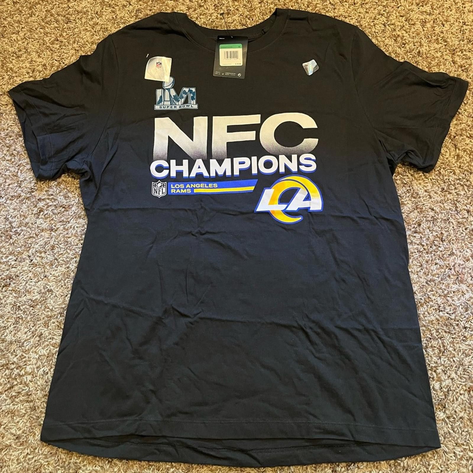 Nike Nike LA Rams Anthracite 2021 NFC Champions Locker Room Trophy Collection Size US XL / EU 56 / 4 - 1 Thumbnail