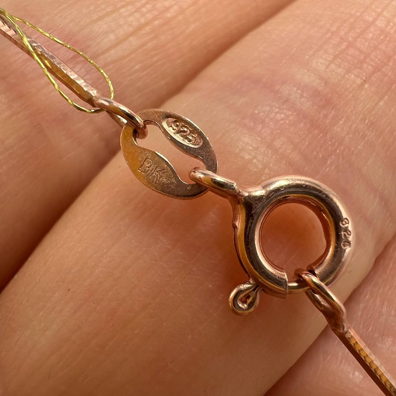 Sterling Silver Gilt Sterling Silver 925 Chain Necklace Marked w/Tag 4.7 gr Size ONE SIZE - 7 Thumbnail